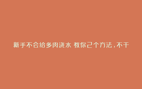 新手不会给多肉浇水？教你2个方法，不干根不烂根，养出漂亮状态