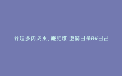 养殖多肉浇水、施肥难？遵循3条”规则”操作，让植株越长越旺