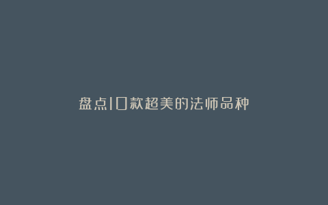 盘点10款超美的法师品种！