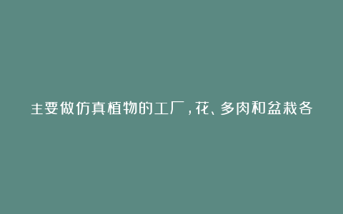 主要做仿真植物的工厂，花、多肉和盆栽各种各样！对数量没…