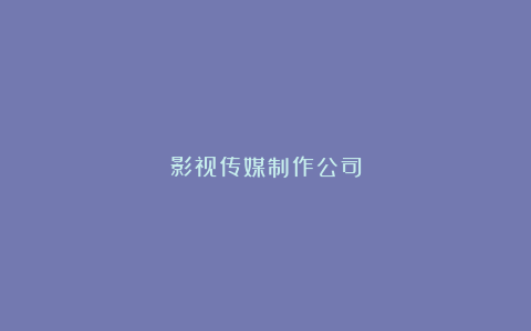 影视传媒制作公司