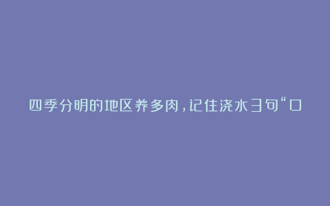 四季分明的地区养多肉，记住浇水3句“口诀”，根壮叶肥状态美