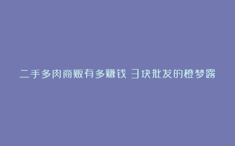 二手多肉商贩有多赚钱？3块批发的橙梦露，5个月过后，30块一棵