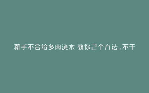 新手不会给多肉浇水?教你2个方法,不干根不烂根,养出漂亮状态