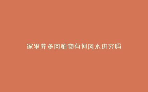 家里养多肉植物有何风水讲究吗?