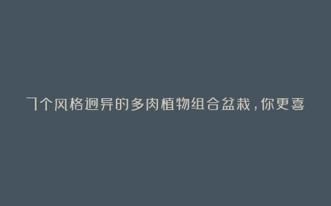7个风格迥异的多肉植物组合盆栽,你更喜欢哪一个创意呢?