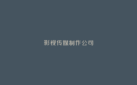 影视传媒制作公司