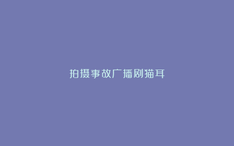 拍摄事故广播剧猫耳