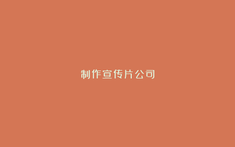 制作宣传片公司
