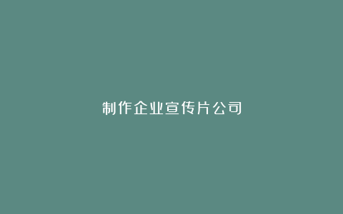 制作企业宣传片公司