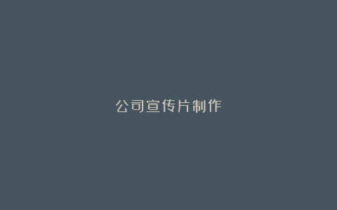 公司宣传片制作