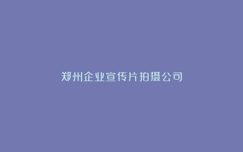 郑州企业宣传片拍摄公司