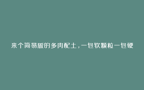来个简易版的多肉配土,一包软颗粒一包硬颗粒,轻松解决