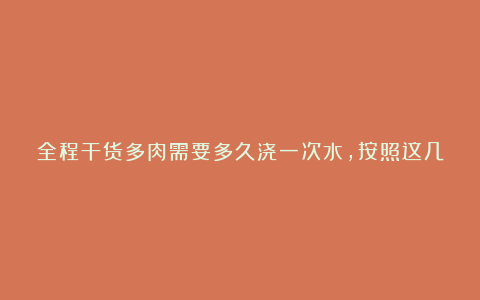 全程干货多肉需要多久浇一次水,按照这几点,小白也能养好多肉