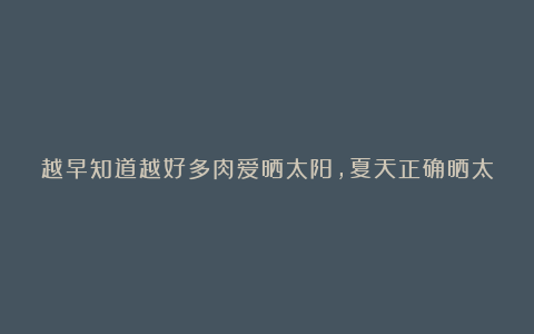 越早知道越好多肉爱晒太阳,夏天正确晒太阳,才能长得旺不生病