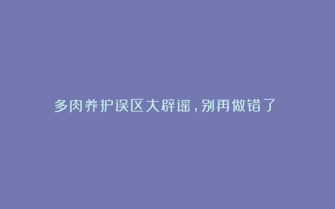 多肉养护误区大辟谣,别再做错了!