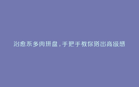 治愈系多肉拼盘,手把手教你搭出高级感