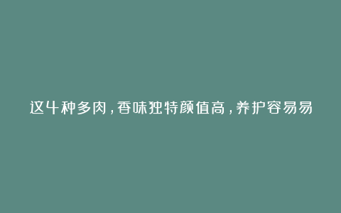 这4种多肉,香味独特颜值高,养护容易易爆盆,值得入手!
